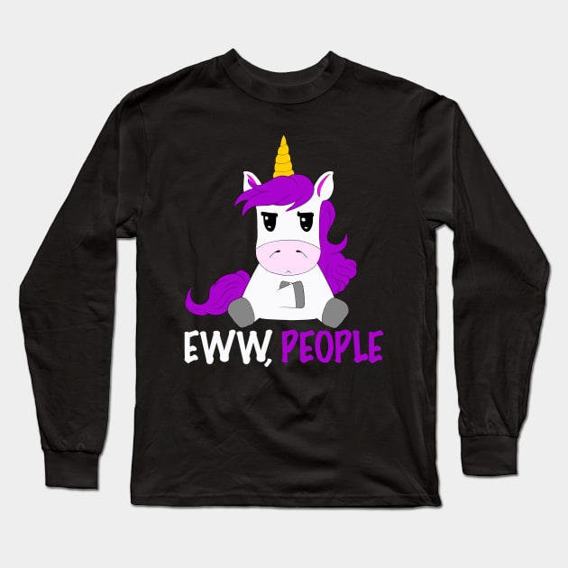 Grumpy Unicorn - EWW, People Long Sleeve T-Shirt by ro83land